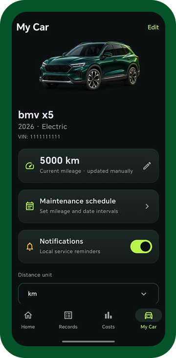 Garage Pulse car dashboard